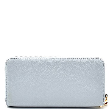 W8005-LP Color Block Single Zip-Around Wristlet Wallet