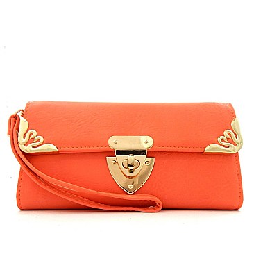 Accent Turn-Twist-lock Wristlet Wallet