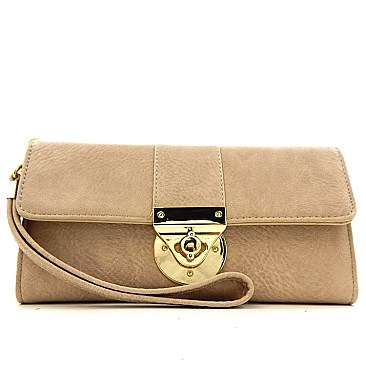 Twist-lock Wristlet Wallet With Strap