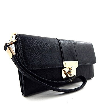 Twist-lock Wristlet Wallet With Strap