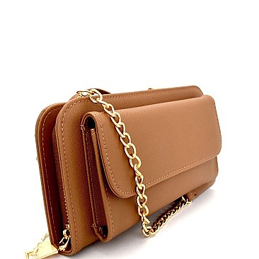 WA8003-LP Versatile Wallet Compartment Saffiano Crossbody