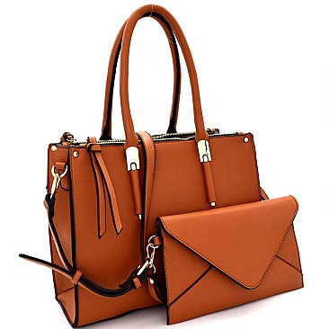 WE0029-LP  Classy Compartment Satchel SET with Clutch