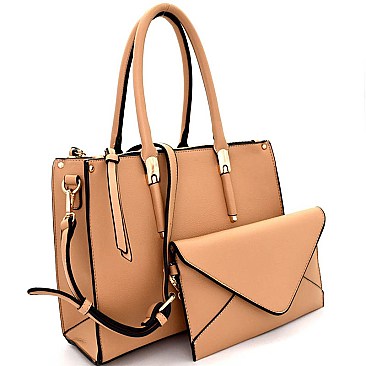 WE0029-LP  Classy Compartment Satchel SET with Clutch