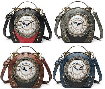Real Working Clock Shoulder & Satchel Handbags