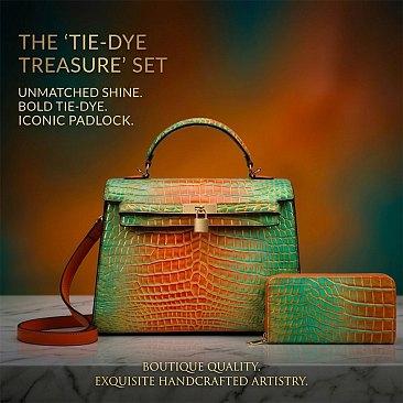 2 in-1 Amazing Boutique Quality Padlock Tie-Dye Classy Flap Satchel