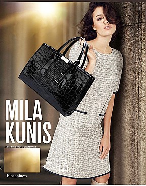 Croc Alligator Patent Brief Satchel Bag