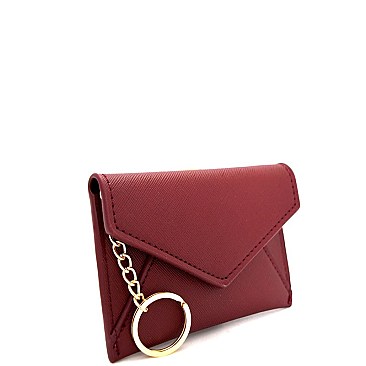 WLW48860-LP Madison West Saffiano Envelope Credit Card Case Wallet with Key Ring