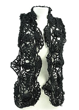 BLACK CROCHET SCARF