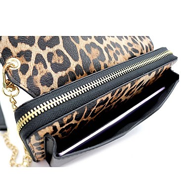 VERSATILE SNAKE PRINT CROSS BODY WALLET & CELLPHONE HOLDER