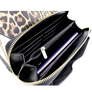 VERSATILE SNAKE PRINT CROSS BODY WALLET & CELLPHONE HOLDER