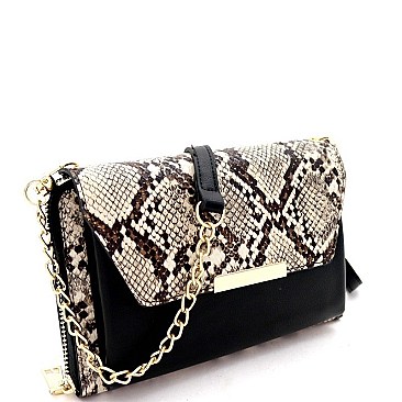VERSATILE SNAKE PRINT CROSS BODY WALLET & CELLPHONE HOLDER