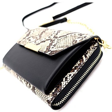 VERSATILE SNAKE PRINT CROSS BODY WALLET & CELLPHONE HOLDER