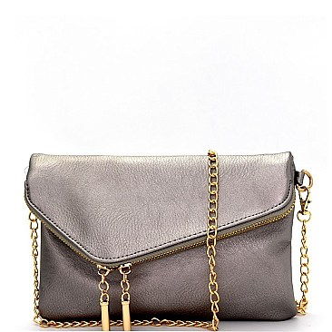 WU023-LPN Fashion 2 Way Flap Clutch Bag