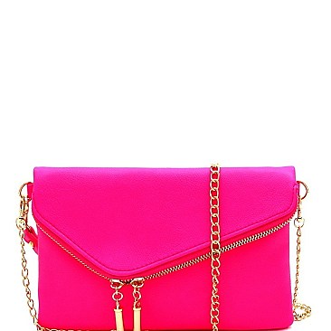 NEON FLAP CLUTCH BAG