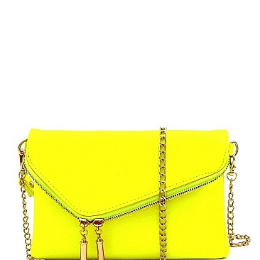 NEON FLAP CLUTCH BAG