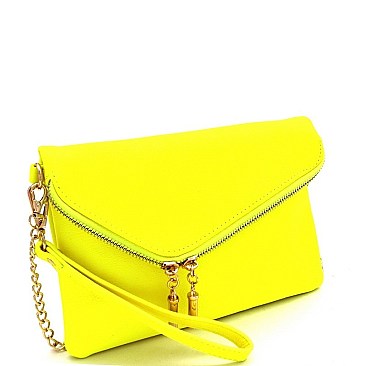 NEON FLAP CLUTCH BAG