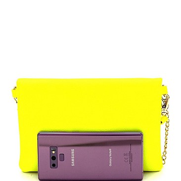 NEON FLAP CLUTCH BAG
