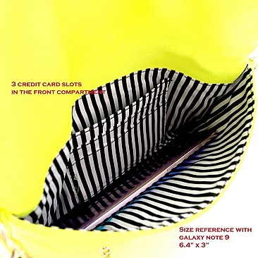 NEON FLAP CLUTCH BAG