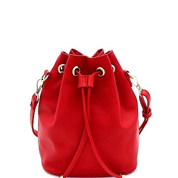 TWO WAY DRAWSTRING BUCKET SATCHEL SHOULDER BAG