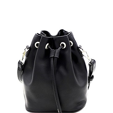 TWO WAY DRAWSTRING BUCKET SATCHEL SHOULDER BAG