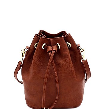 TWO WAY DRAWSTRING BUCKET SATCHEL SHOULDER BAG