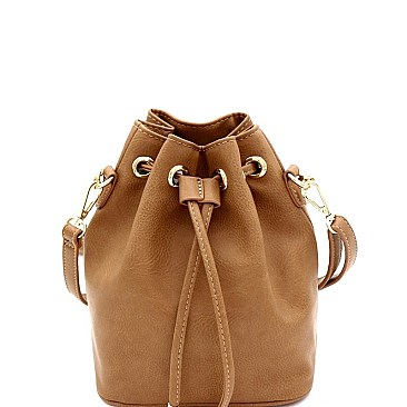 TWO WAY DRAWSTRING BUCKET SATCHEL SHOULDER BAG