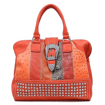 RHINESTONE BUCKLED TOTE