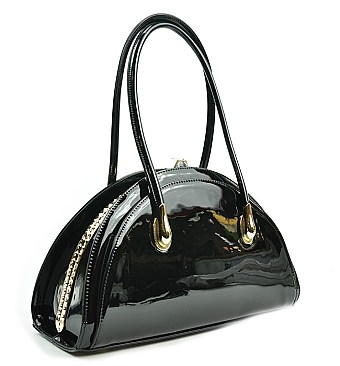 JEWEL-TOP PATENT FRAME BOXY AMAZING SATCHEL