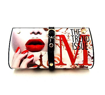 Hard Case Small Size Magazine Clutch Red Lip