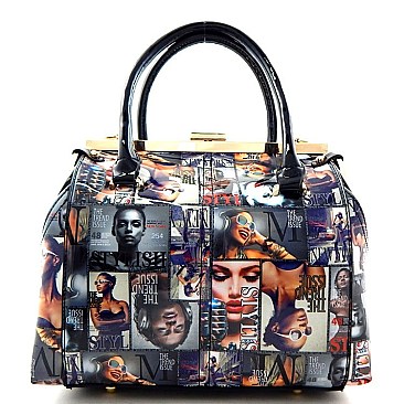 Quality Metal Ring Frame Magazine Print Satchel