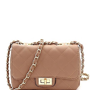 Fab Quilted Turn-Lock Chain Shoulder Bag MH-XB19462