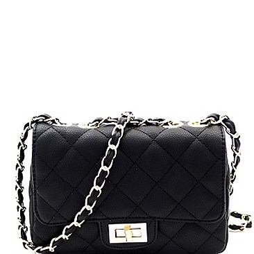 Fab Quilted Turn-Lock Chain Shoulder Bag MH-XB19462