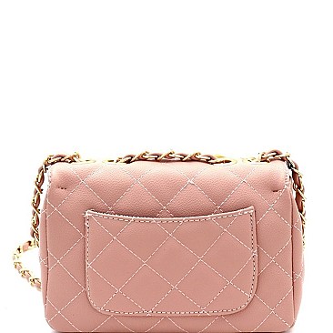 Fab Quilted Turn-Lock Chain Shoulder Bag MH-XB19462