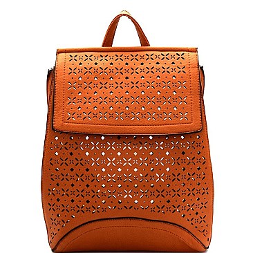 XB2083-LP Laser-Cut Fashion Flap Backpack