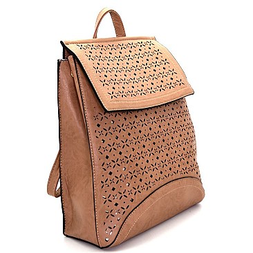 XB2083-LP Laser-Cut Fashion Flap Backpack