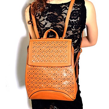 XB2083-LP Laser-Cut Fashion Flap Backpack