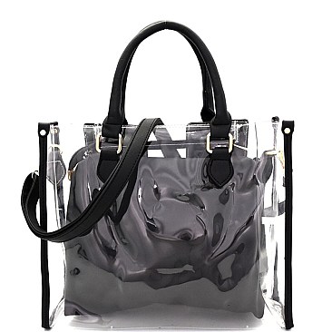 XB2207-LP Hardware Accent 2 in 1 Clear Satchel