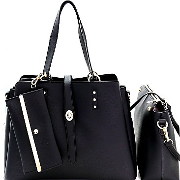 Bow Accent Twin Shopper Tote SET MH-XB4108T- RESTOCKED