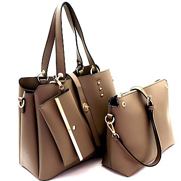 Bow Accent Twin Shopper Tote SET MH-XB4108T- RESTOCKED