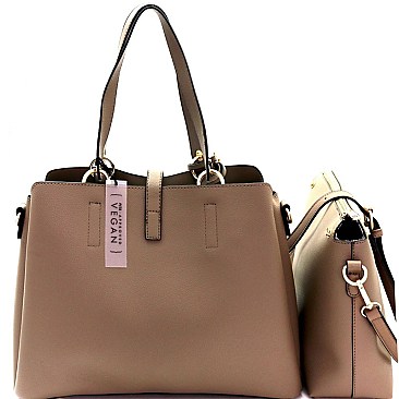 Bow Accent Twin Shopper Tote SET MH-XB4108T- RESTOCKED
