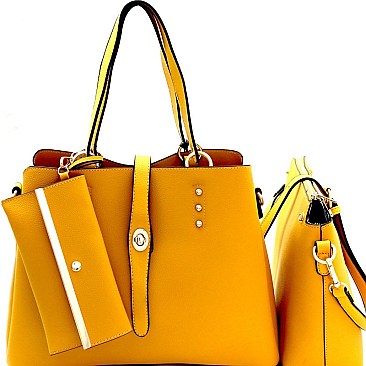 Bow Accent Twin Shopper Tote SET MH-XB4108T- RESTOCKED