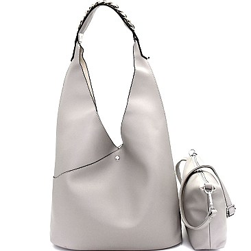 XS1-6667-LP Chain Accent 2 in 1 Single Strap Hobo