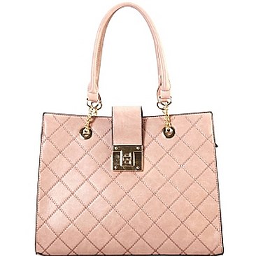 Stylish Faux-Leather Quilted Structured Tote MH-XX7169