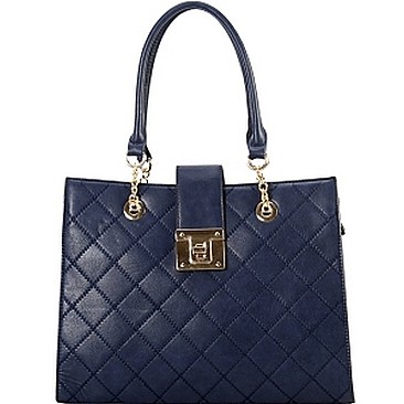 Stylish Faux-Leather Quilted Structured Tote MH-XX7169