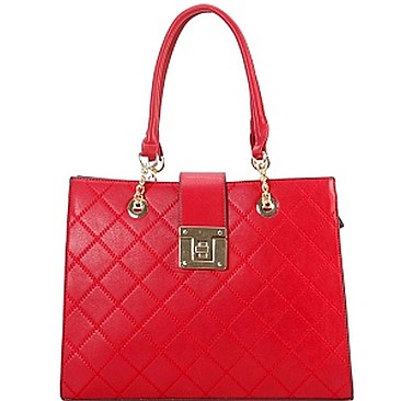 Stylish Faux-Leather Quilted Structured Tote MH-XX7169