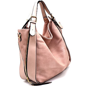 YB0024-LP High Quality Buckle Accent Convertible Hobo