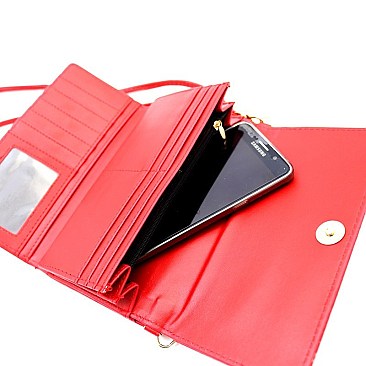 Fashionable Bow Accent Smartphone Friendly Kiss-Lock Wallet Cross Body MH-YG100