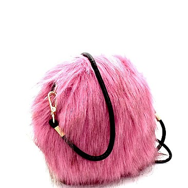 YH0003-LP Faux-fur Round Cross Body