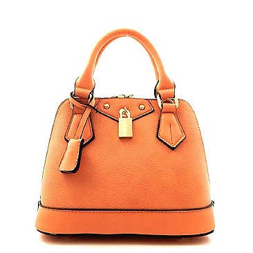 Petite Padlock Accented Small Satchel