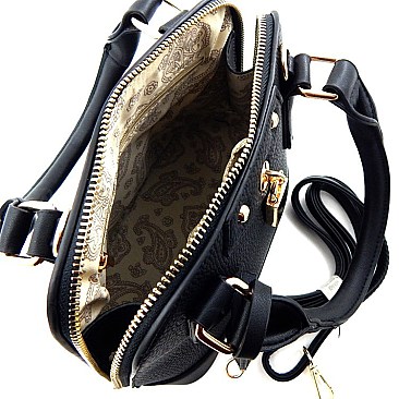 Petite Padlock Accented Small Satchel